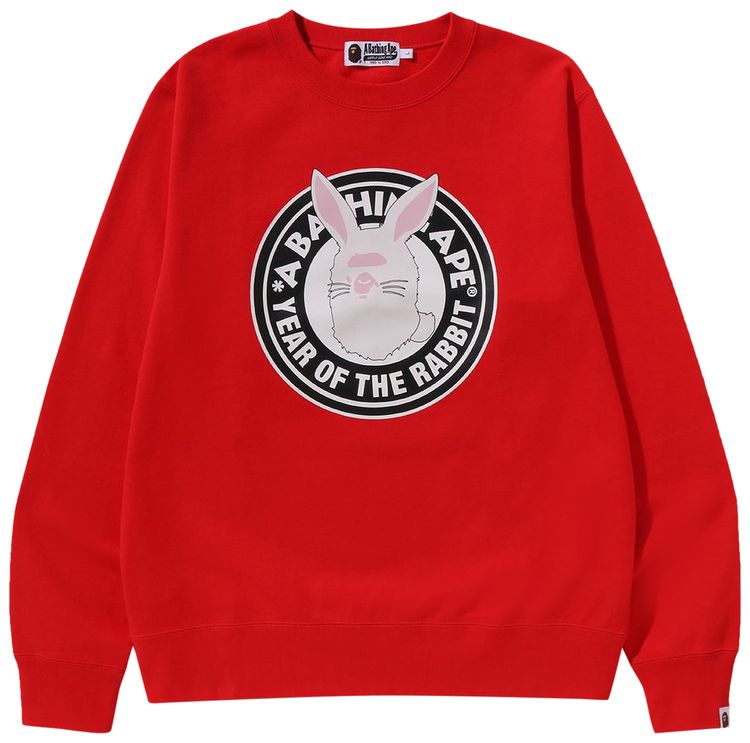 BAPE Year Of The Rabbit Crewneck M Red