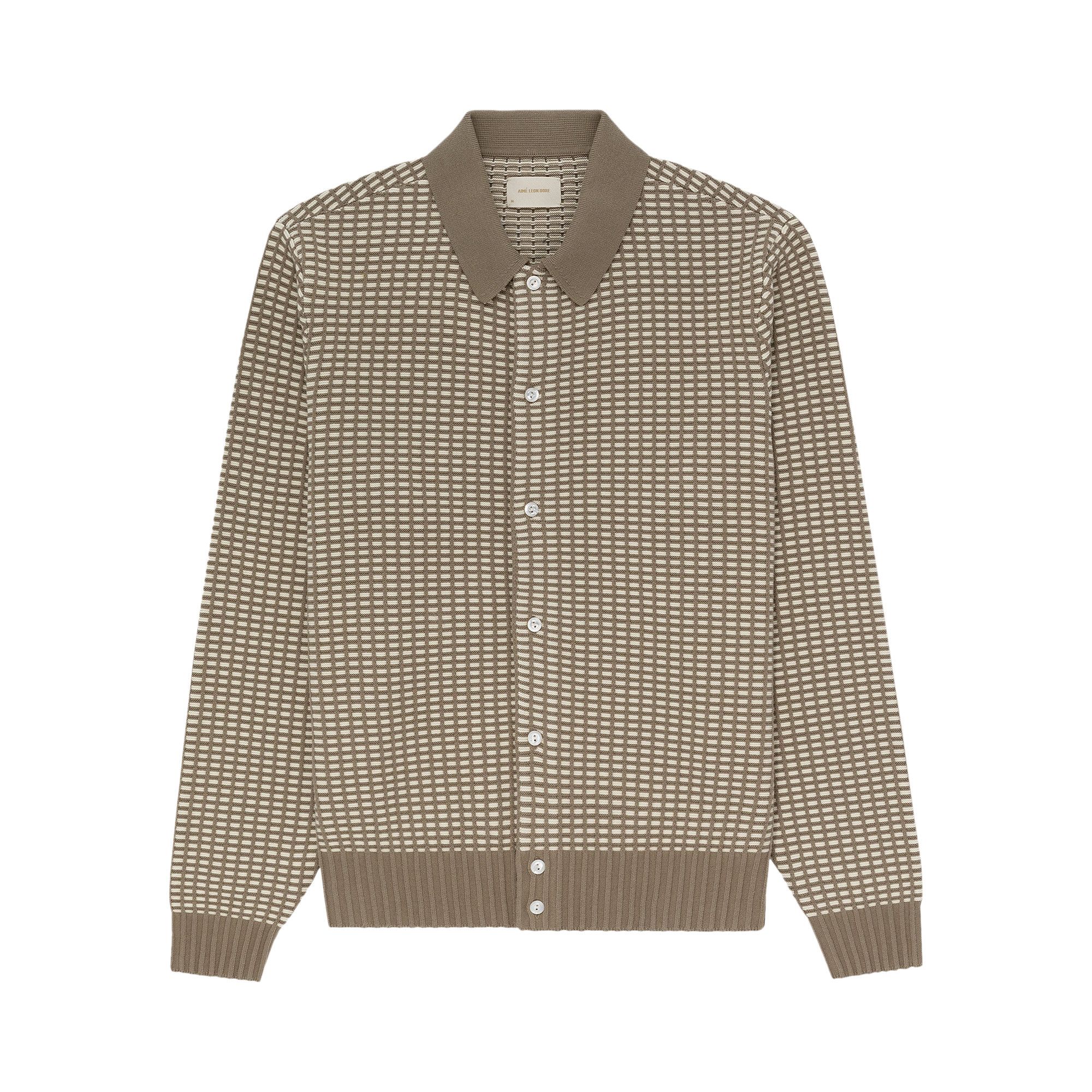 Buy Aimé Leon Dore Long-Sleeve Polo Cardigan 'Laurel Oak