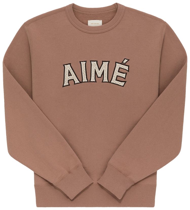 Aime Leon Dore Raffia Applique Crewneck Sweatshirt Sinopia Fresco