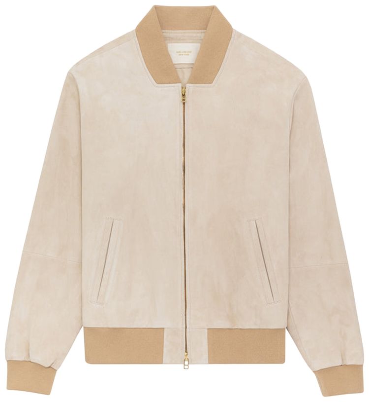 Aime Leon Dore Suede Bomber Jacket Bone White