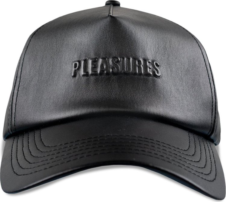 Pleasures Debossed Vegan Leather 5 Panel Hat 'Black'