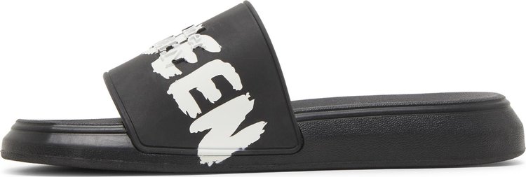 Alexander McQueen Rubber Pool Slide Graffiti   Black