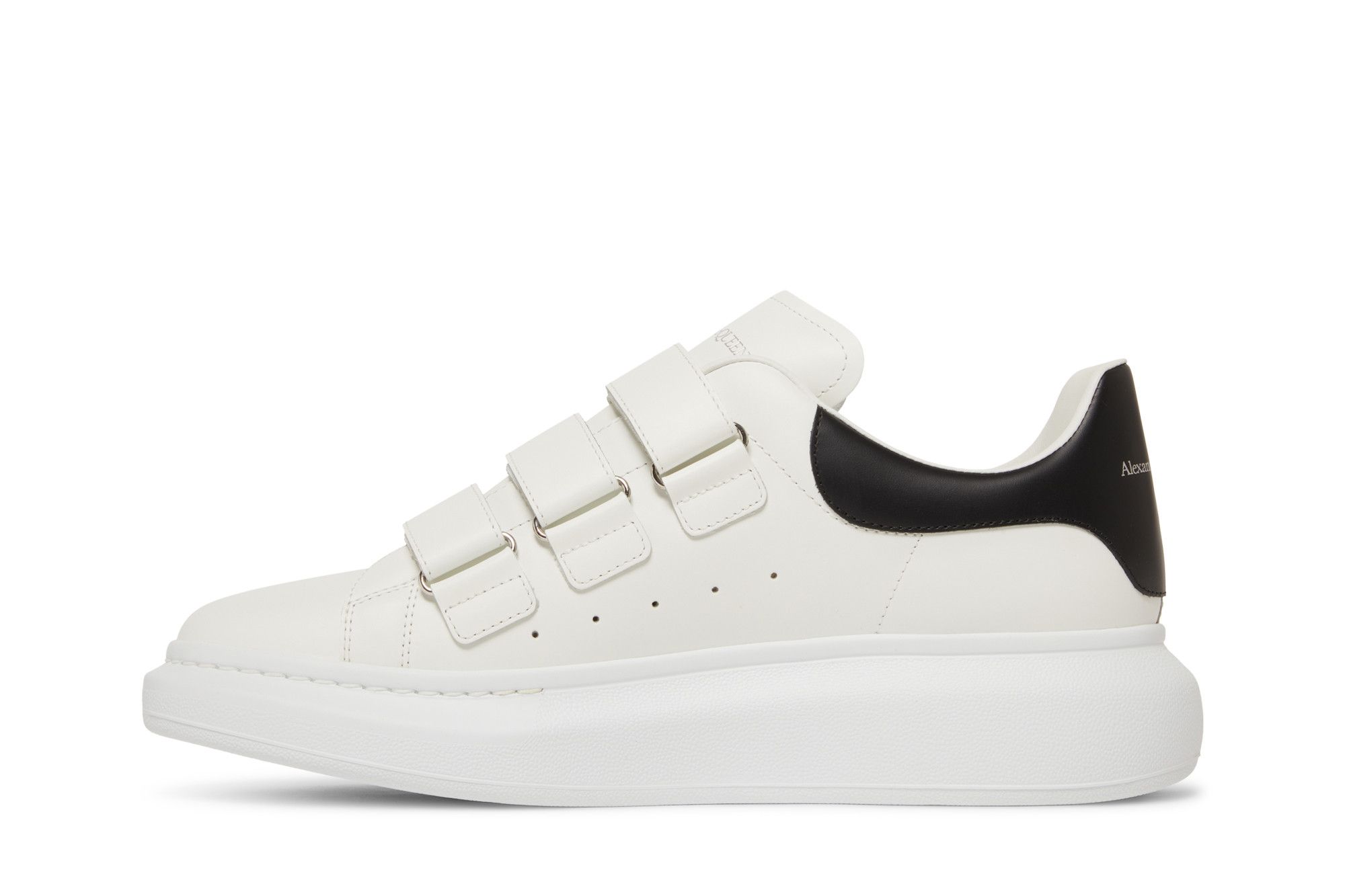 Size 10.0 Alexander McQueen Oversized Triple Strap Sneaker White Black
