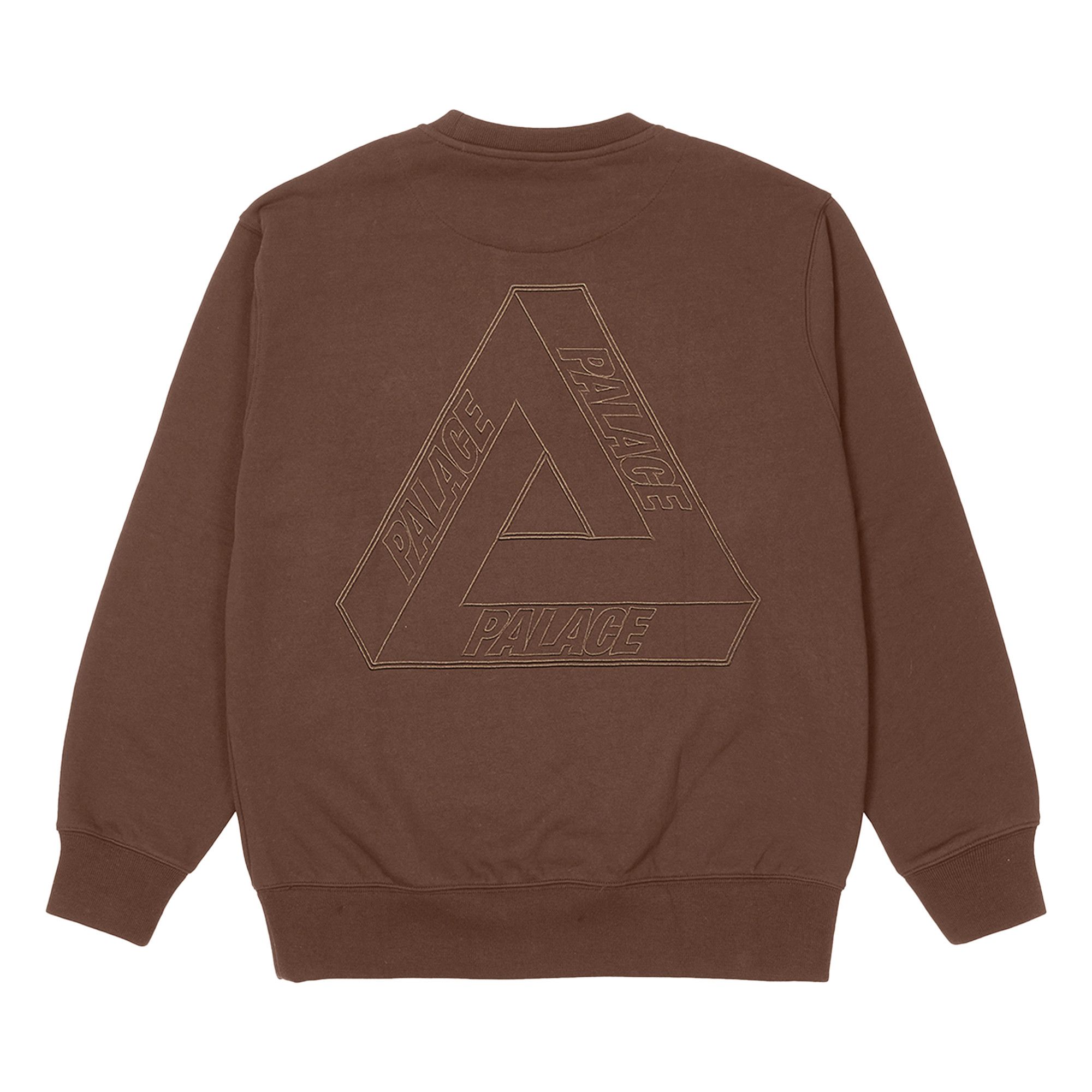 Buy Palace Tri-Stitch Crew 'Brown' - P22CS107 | GOAT