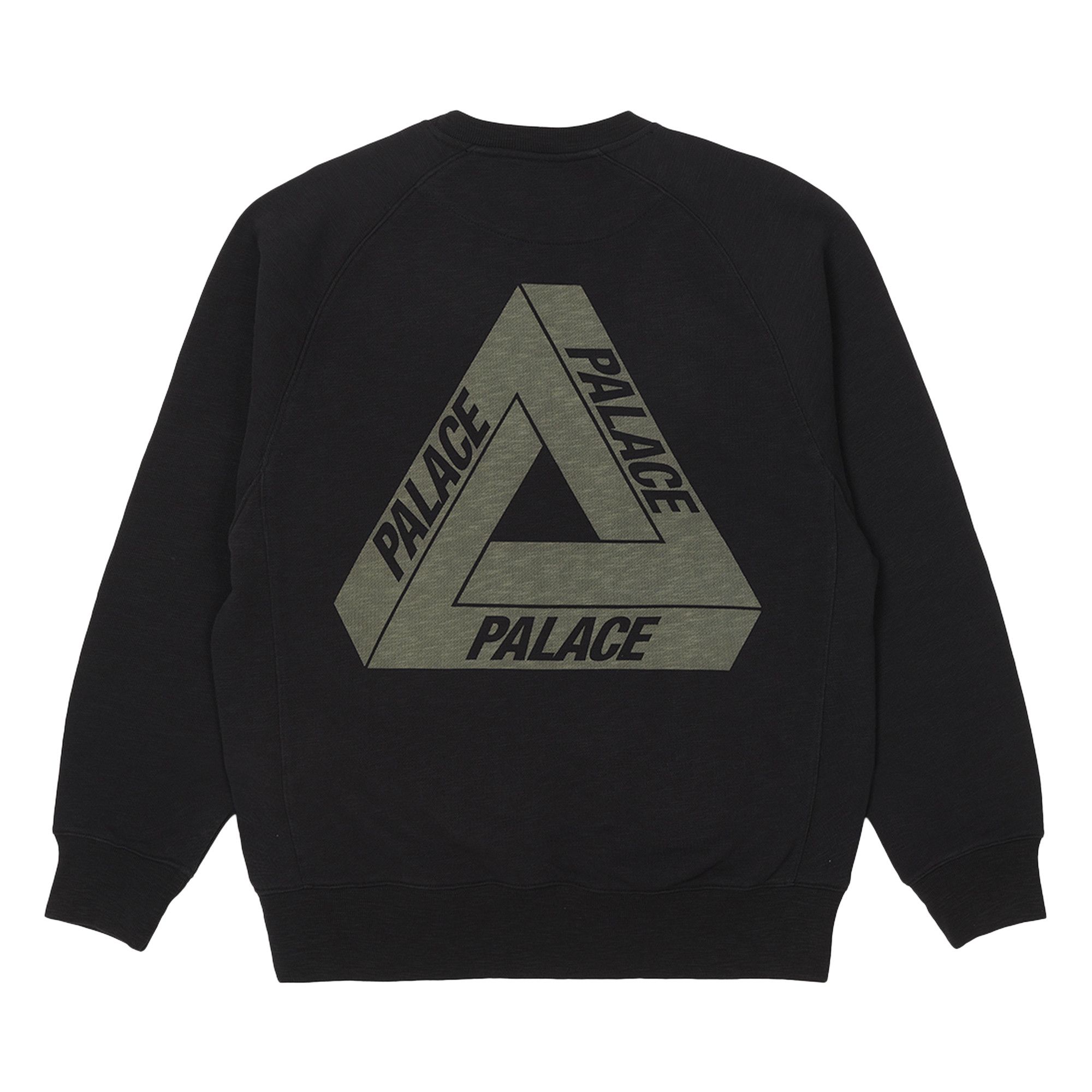 Buy Palace Tri Ferg Slub Crew Black P23CS139 GOAT