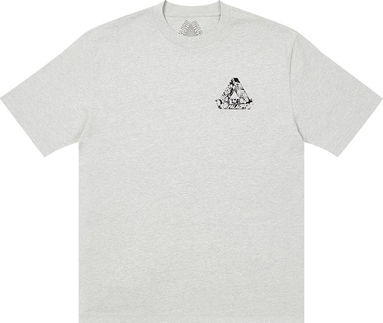 Palace Tri-Heads T-Shirt 'Grey Marl'