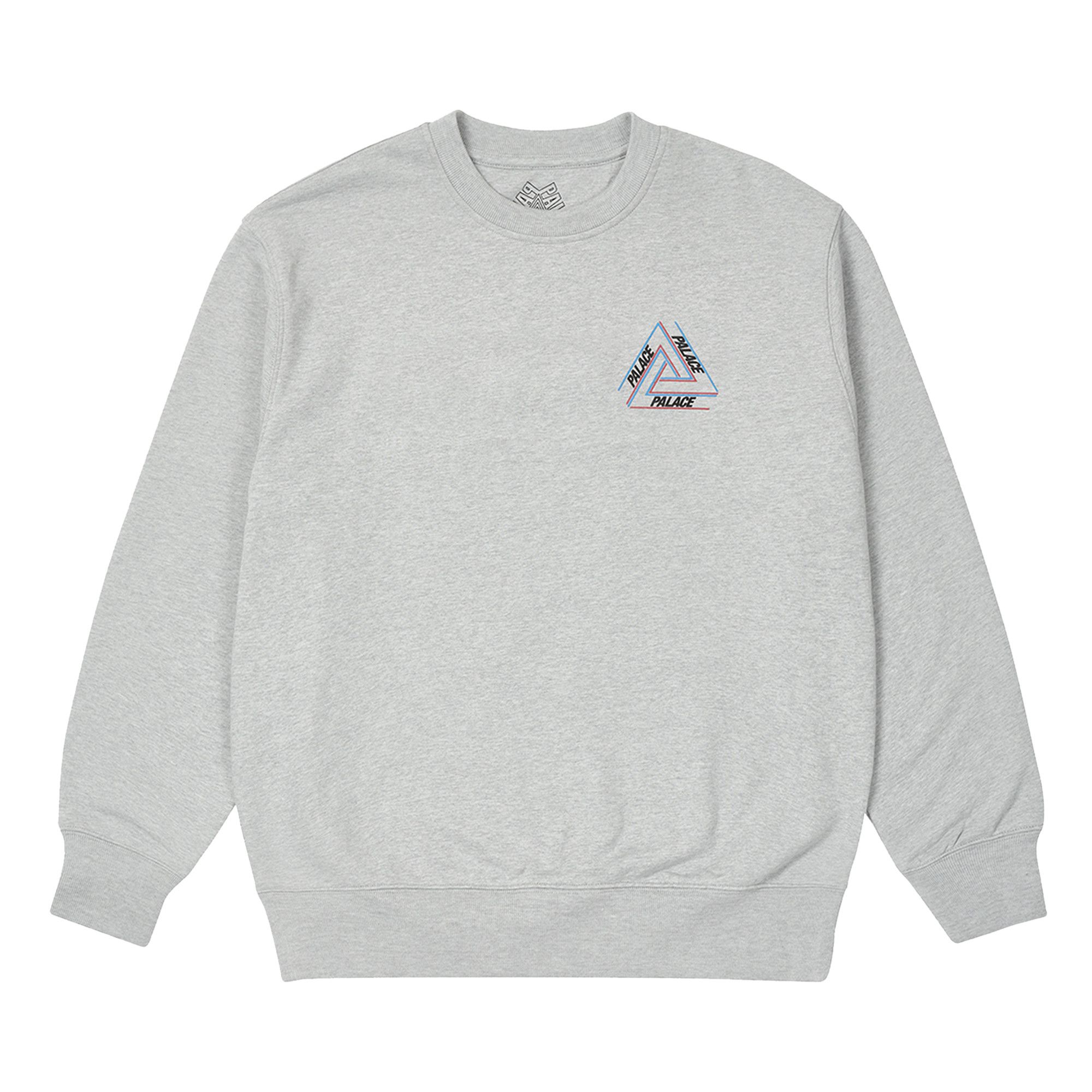 Buy Palace Basically A Tri-Ferg Crew 'Grey Marl' - P21CW009 Buy Palace Basically A Tri-Ferg Crew 'Grey Marl' - P21CW009