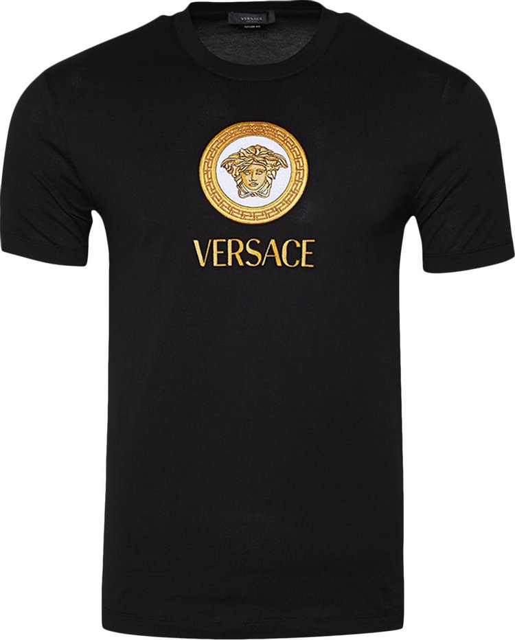 Versace Embroidered Medusa Logo T-Shirt 'Black'