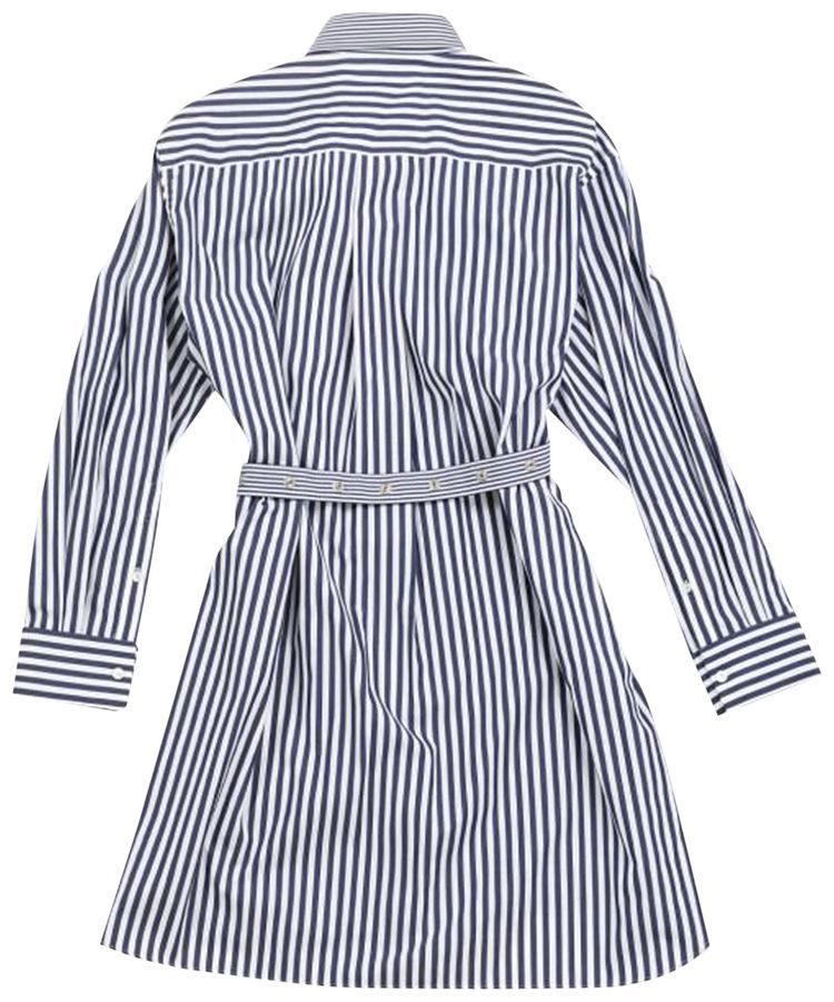 Sacai Poplin Dress Navy Stripe