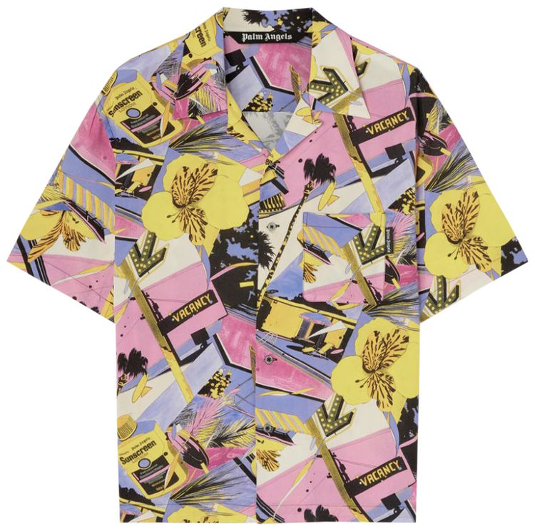 Palm Angels Graphic Print Bowling Shirt Multicolor