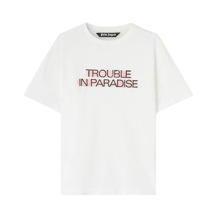 Palm Angels Trouble in Paradise T Shirt WhitePink