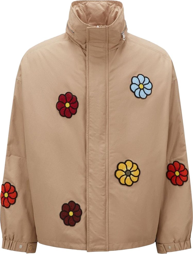 Moncler Genius x JW Anderson Maggie Fleece Floral Print Hooded Jacket Medium Beige