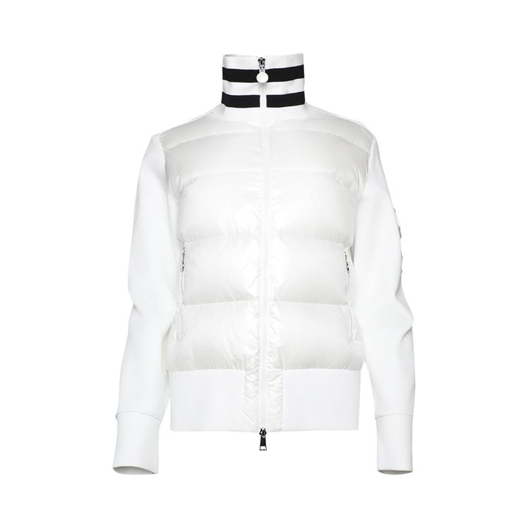 Moncler Zipped Up Puffer Cardigan White