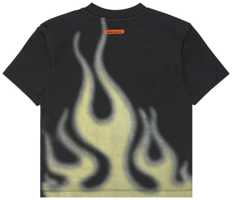 Heron Preston Heron Law Flames Baby Tee BlackYellow