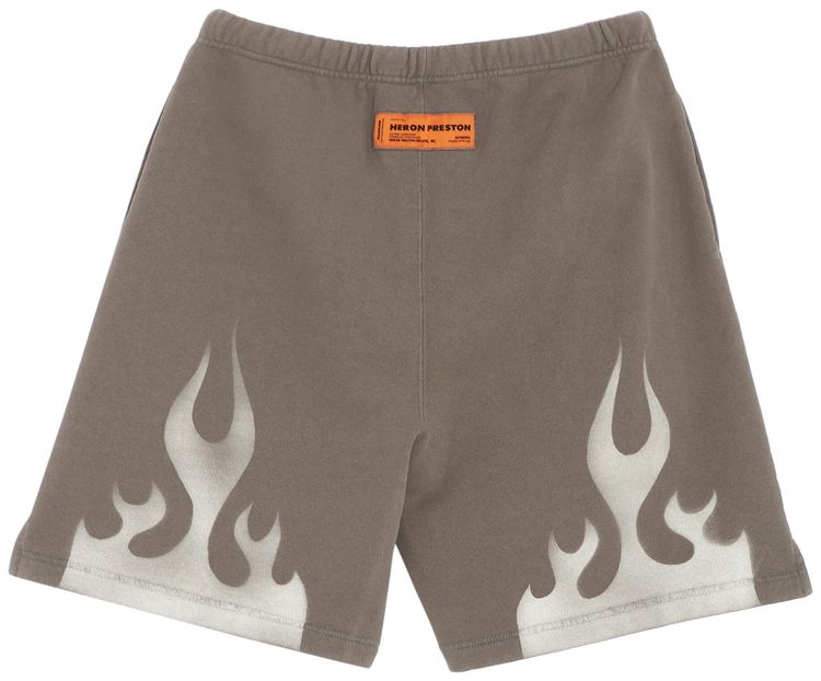 Heron Preston Heron Law Flames Sweatshorts GreyWhite