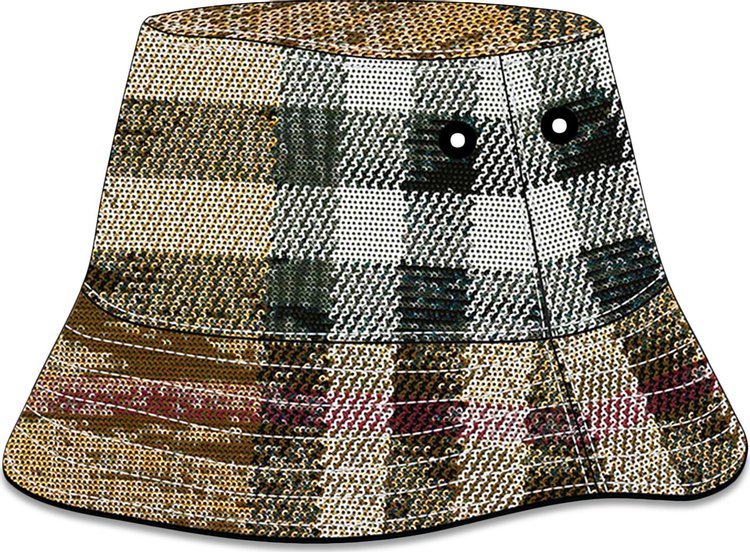 Burberry Check Sequin Bucket Hat 'Dark Birch Brown'