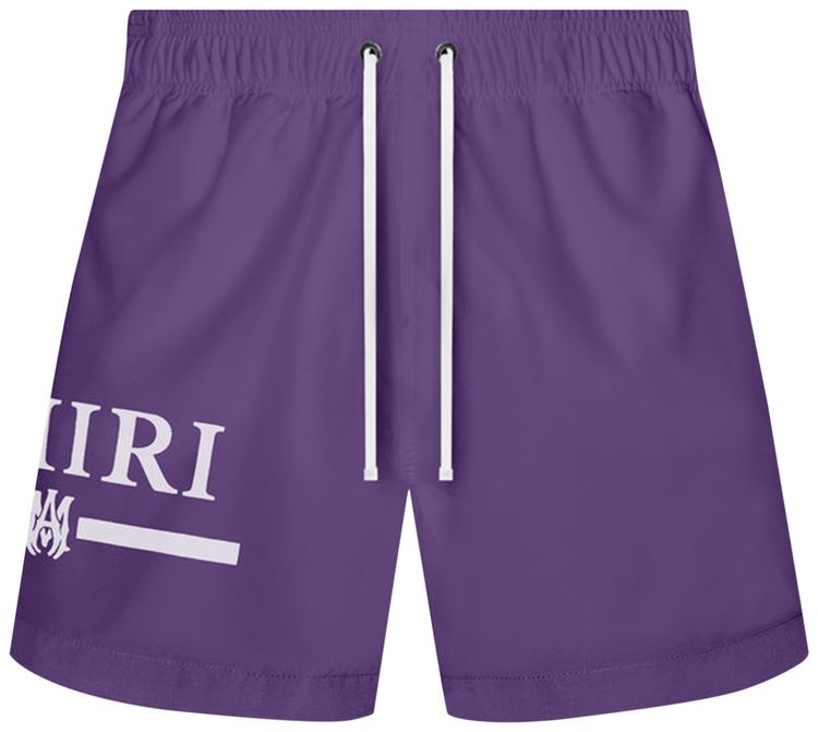 Amiri MA Bar Logo Swim Trunks Purple