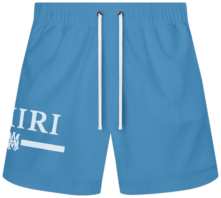 Amiri MA Bar Logo Swim Trunks Carolina Blue
