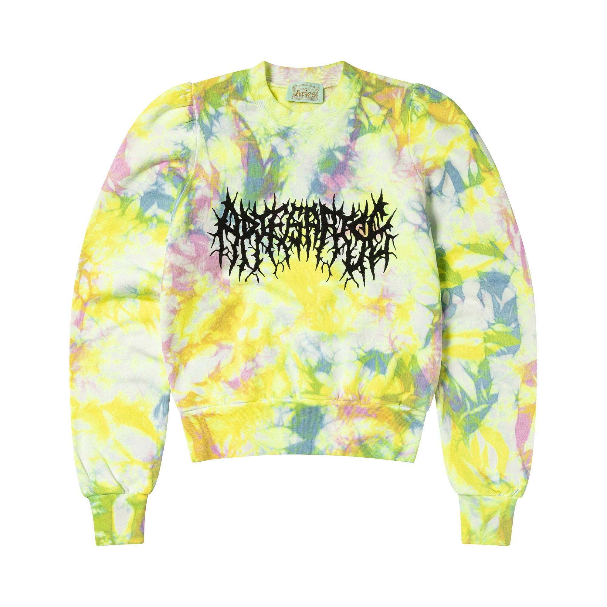 ★ARIES★ l Tie Dye Puff Sleeve Sweatshirt Multi STAR209 Buy Aries Metal Tie Dye Puff Sleeve Sweatshirt 'Multicolor