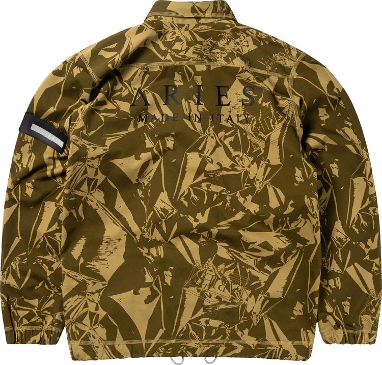 Aries Crinkle Camo Shirt Army Green