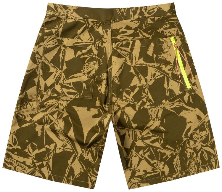 Aries Crinkle Print Walking Short Army Green