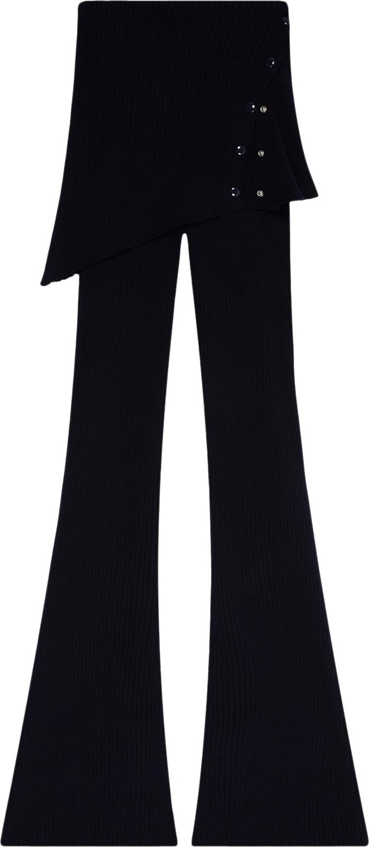 Courrèges Over-Skirt Rib Knit Pants 'Black'
