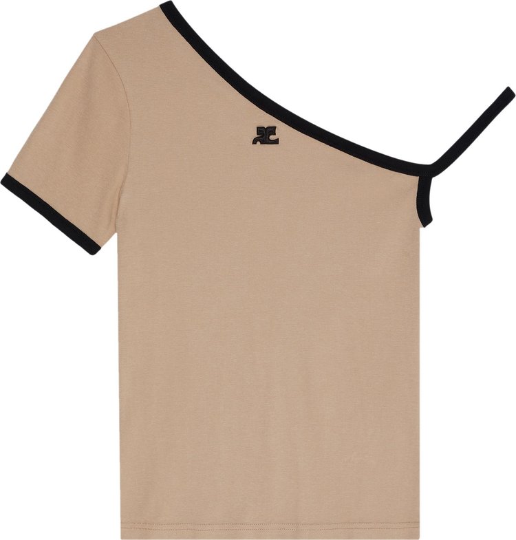 Courrèges Asymmetric Short-Sleeve T-Shirt 'Sand/Black'