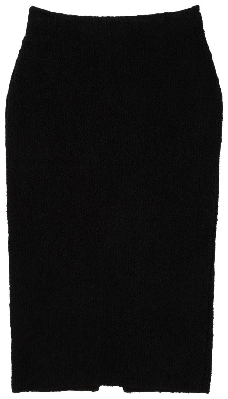 Bottega Veneta Medium Weight Textured Viscose Knit Skirt Black
