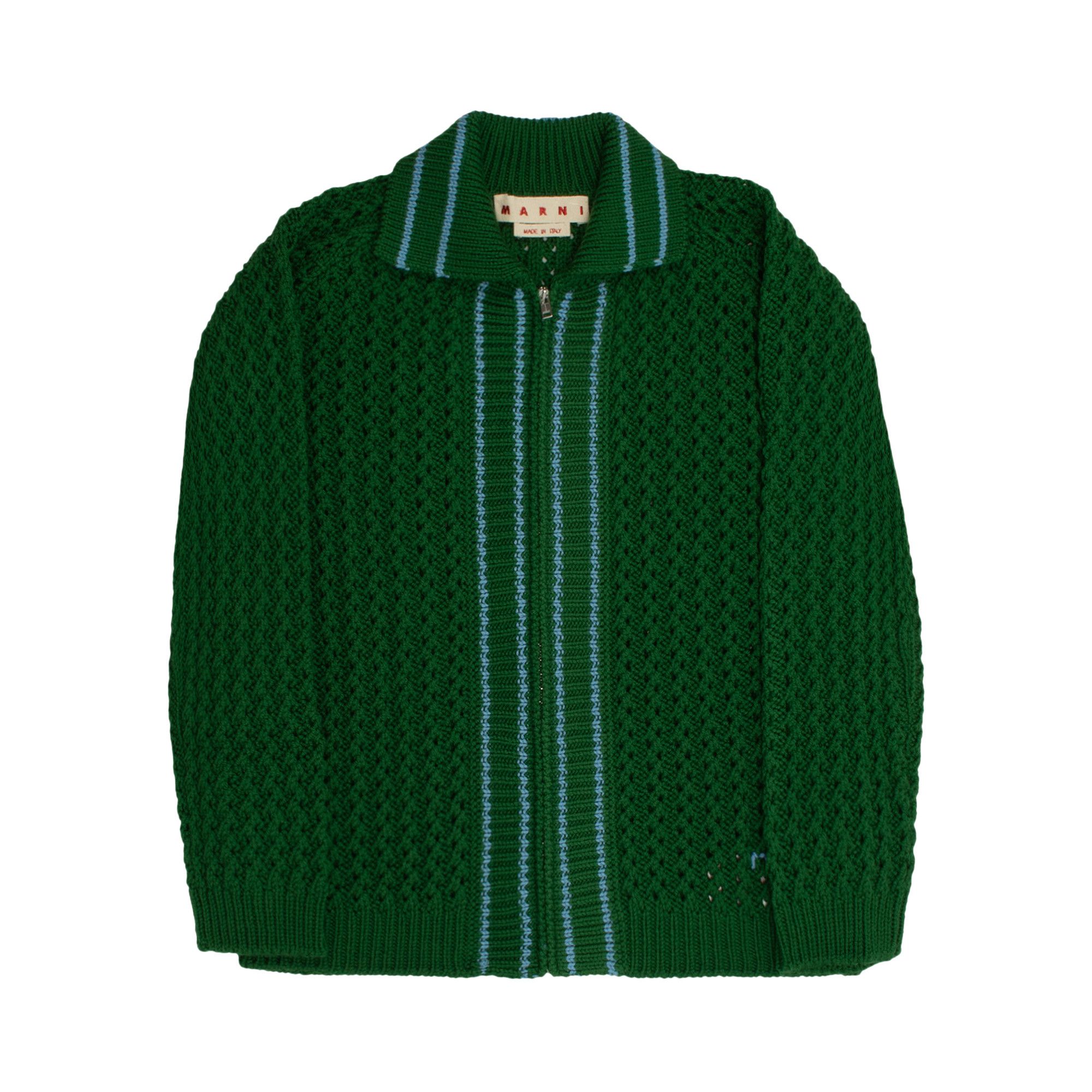 Buy Marni Crochet Zip Cardigan 'Green' - CDMG0094Q0 UFWH08
