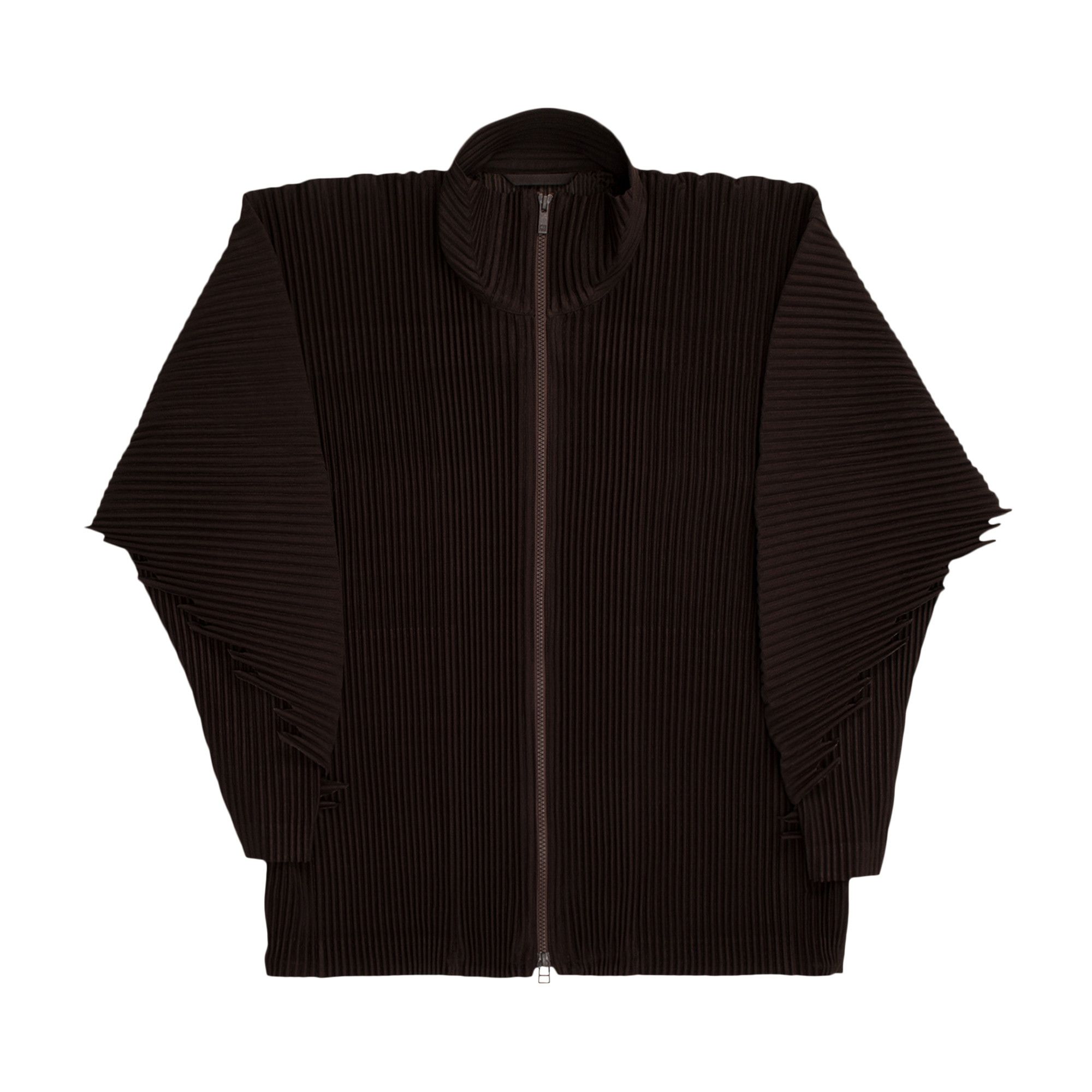 Buy Issey Miyake Serrate Zip Up Cardigan 'Brown' - HP36JC180 44 | GOAT