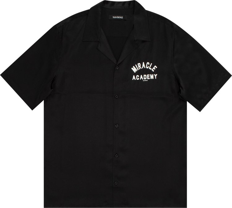 Nahmias Miracle Academy Silk Short-Sleeve Button Down 'Black'