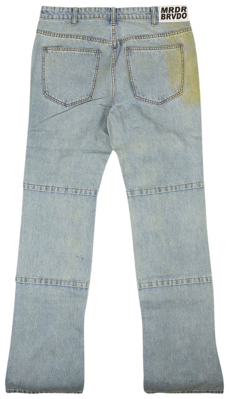 Who Decides War Hand Dyed Applique Denim Jeans Blue