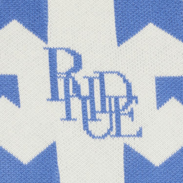 Rhude Rhacing Checkered Knit Short IvoryBlue