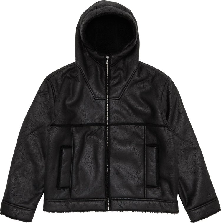 Supreme Faux Shearling Hooded Jacket 'Black'