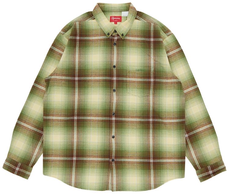 Supreme Shadow Plaid Flannel Shirt Green