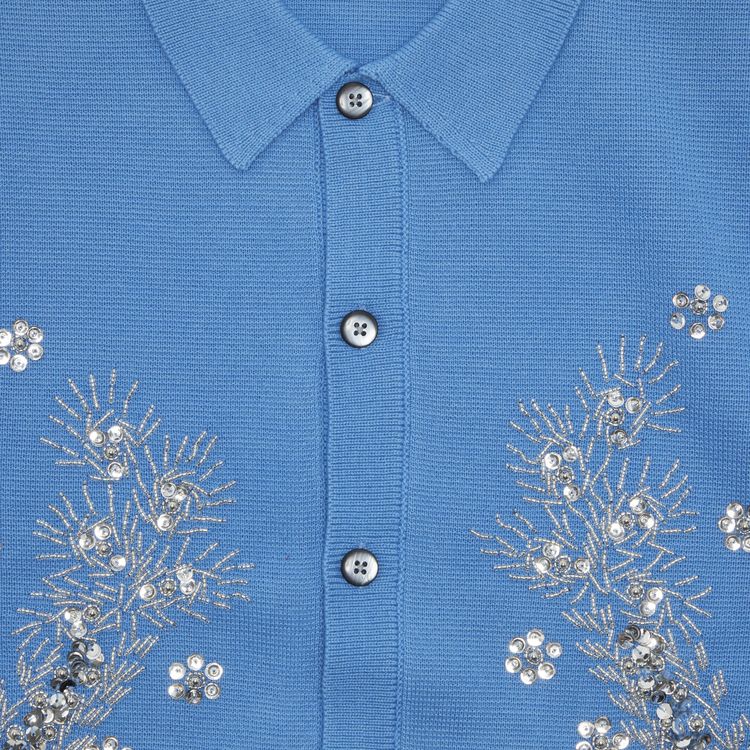 SupremeBeadedAppliqueCardiganBright 準じ Blue