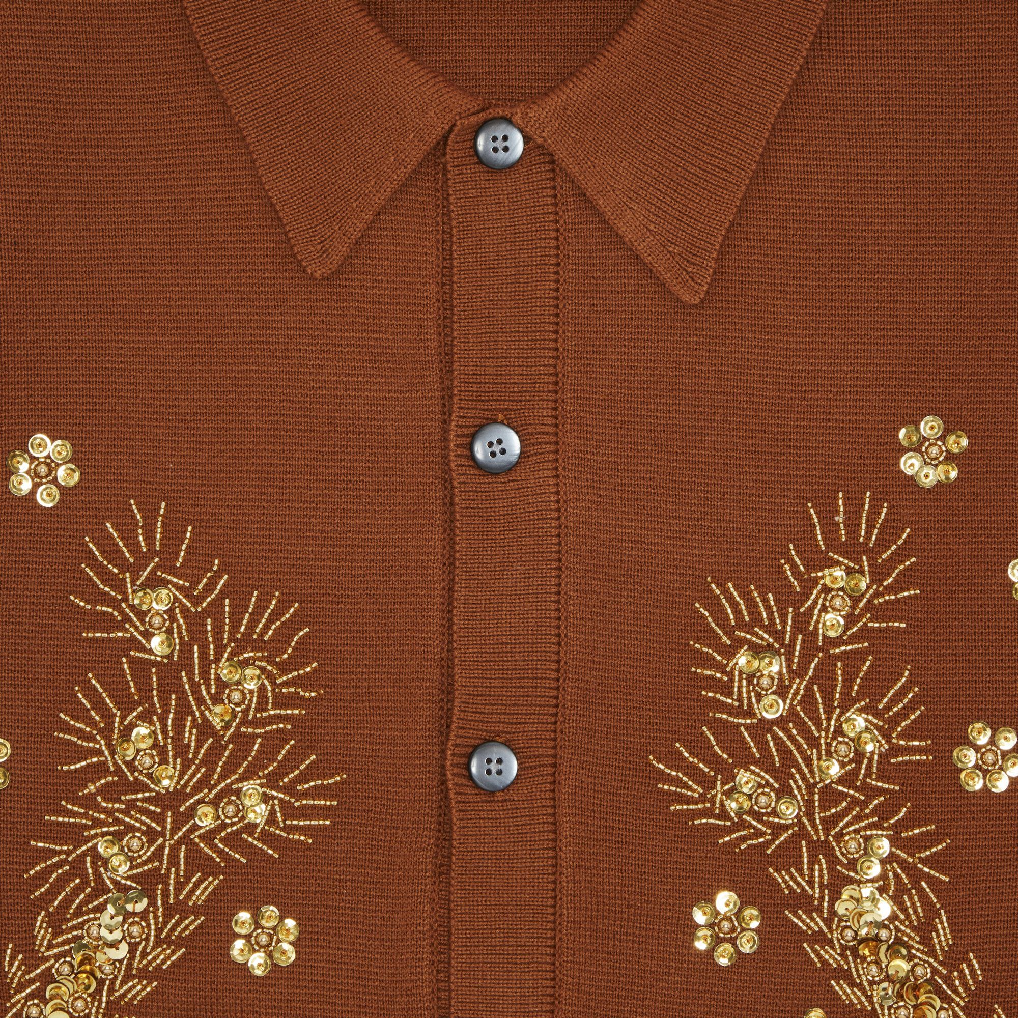 Buy Supreme Beaded Appliqué Cardigan 'Rust' - SS23SK5 RUST Buy Supreme Beaded Appliqué Cardigan 'Rust' - SS23SK5 RUST