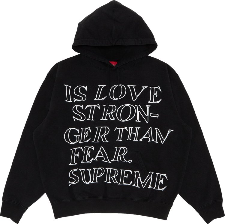 Supreme Stronger Than Fear Hooded Sweatshirt 'Black'
