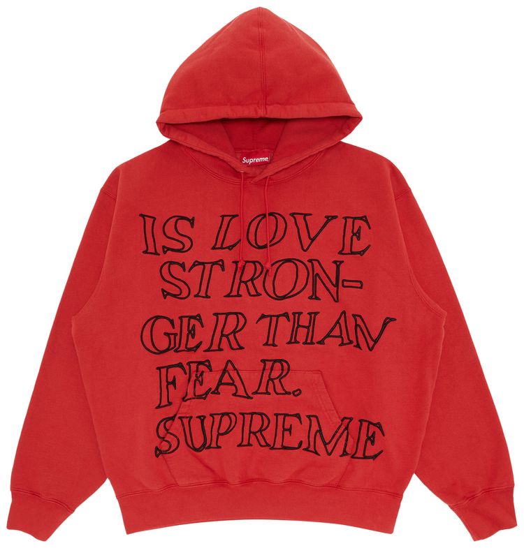 Supreme Stronger Than Fear Hooded Sweatshirt Burnt Red