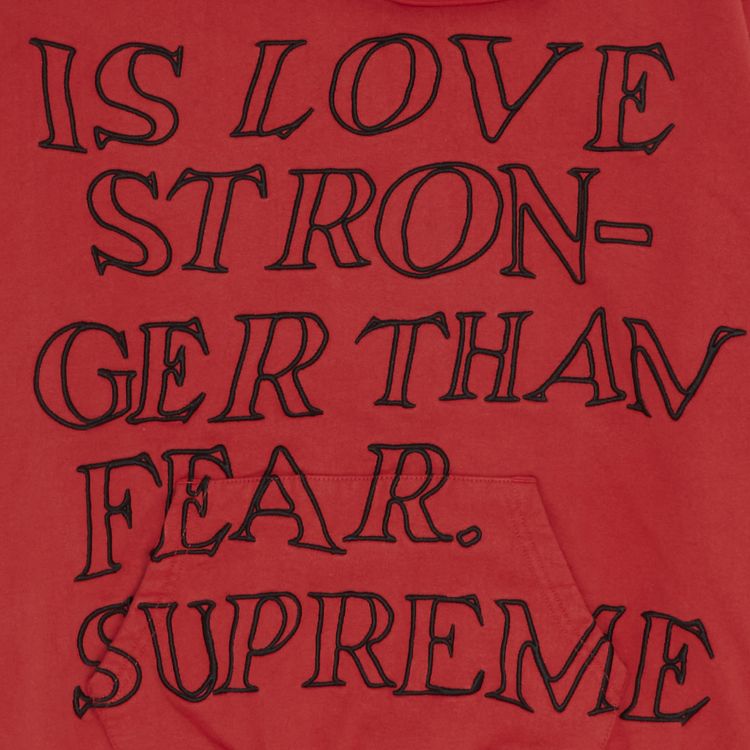 Supreme Stronger Than Fear Hooded Sweatshirt Burnt Red