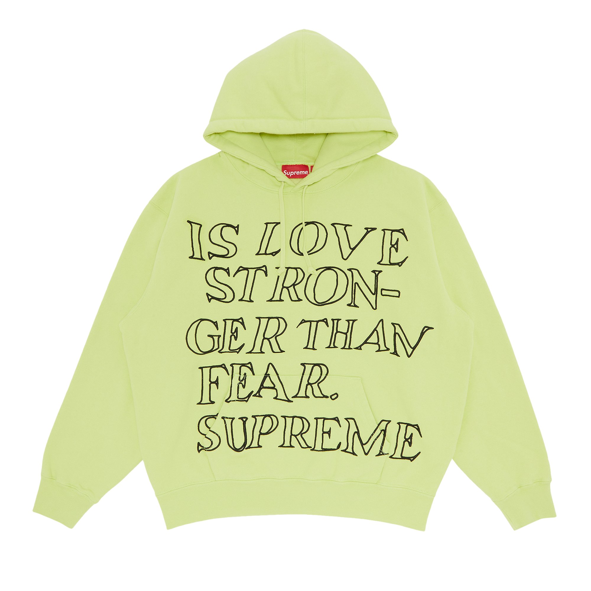 Supreme Stronger Than Fear Hooded Sweatshirt 'Lime'