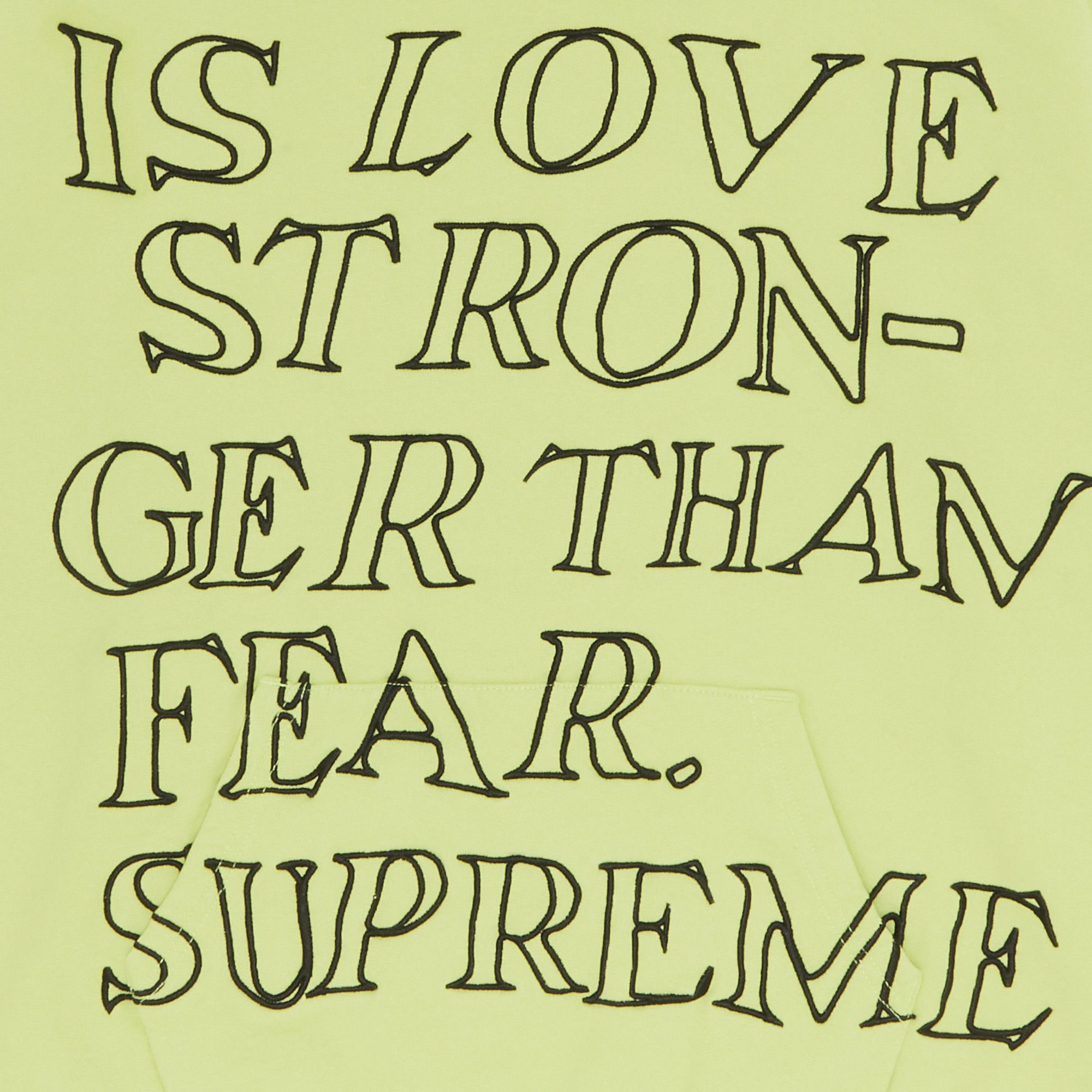 Buy Supreme Stronger Than Fear Hooded Sweatshirt 'Lime' - SS23SW25