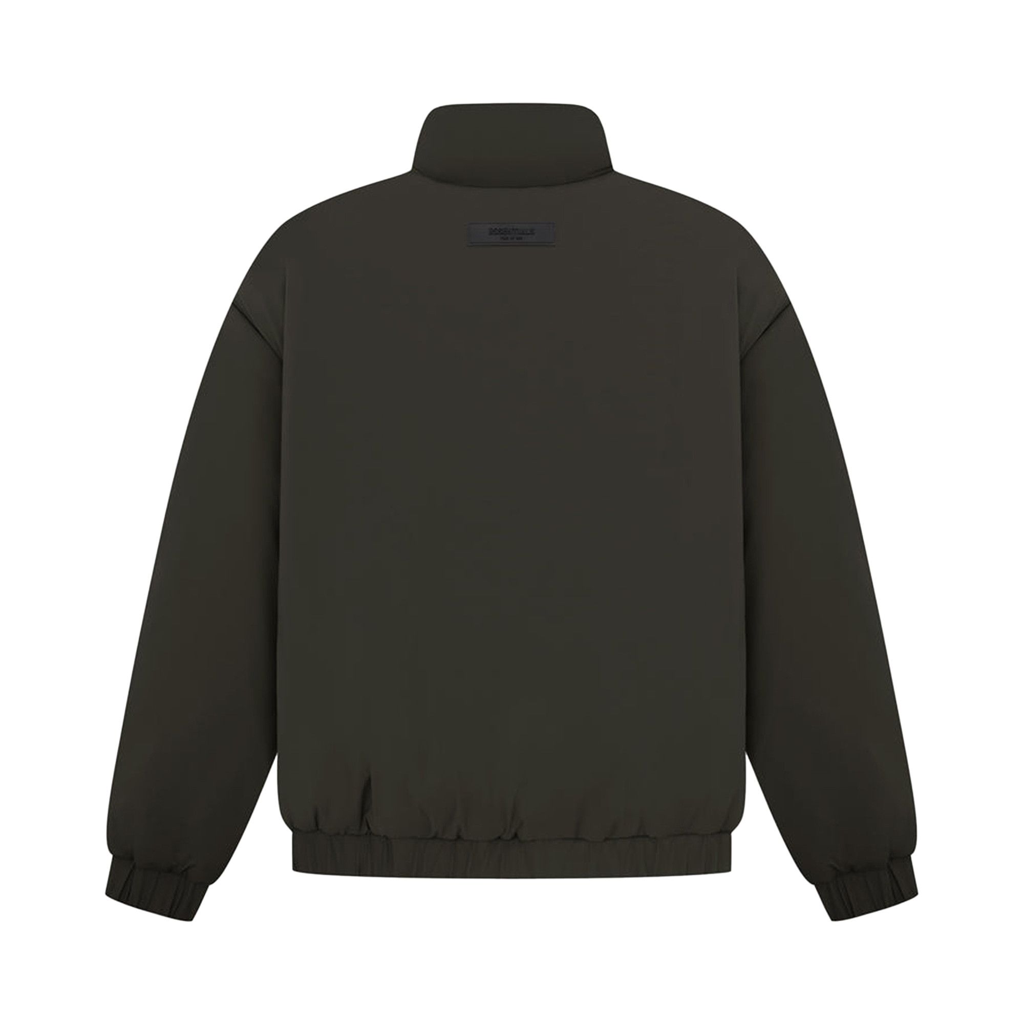 Essentials black nylon puffer jacket deals