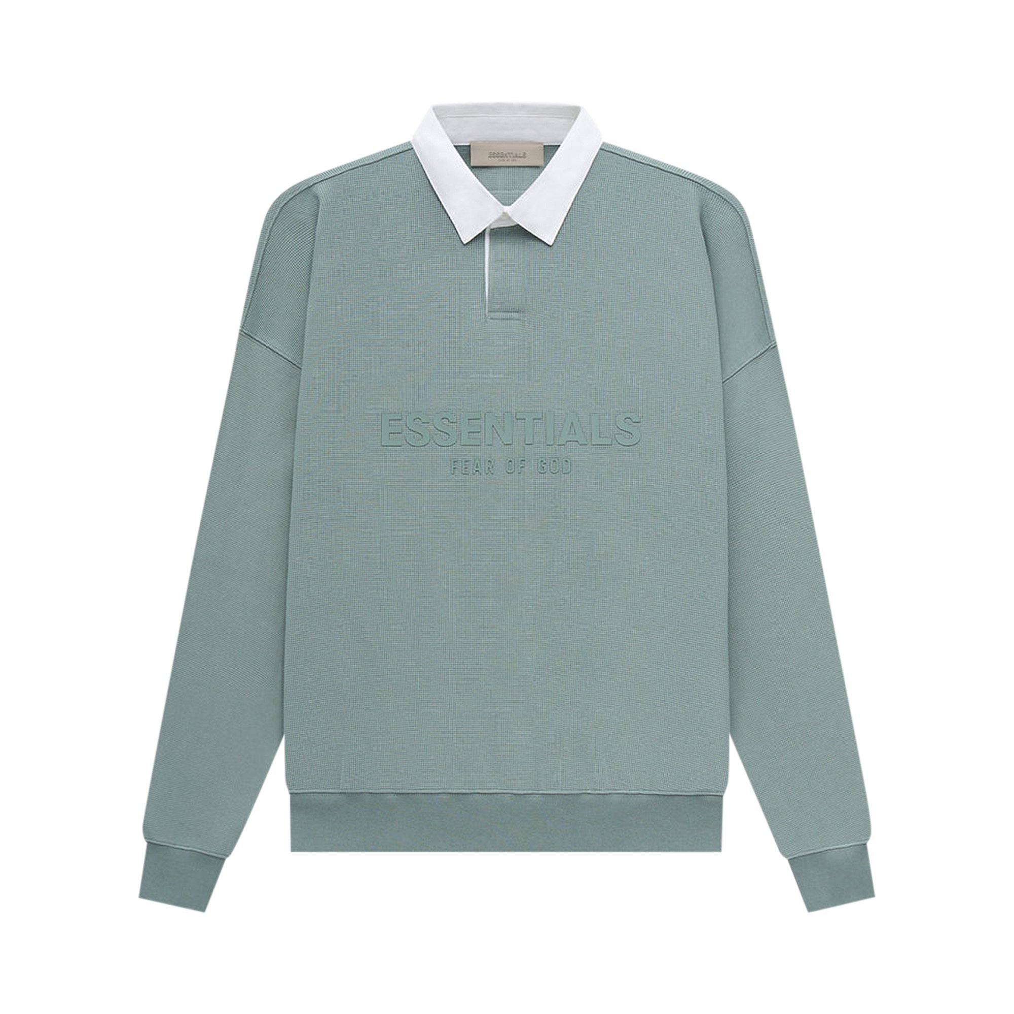Buy Fear of God Essentials Waffle Henley Rugby 'Sycamore