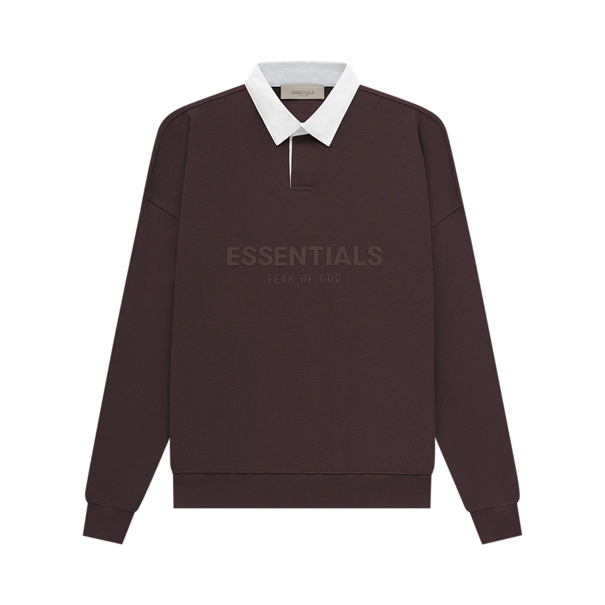 Buy Fear of God Essentials Waffle Henley Rugby 'Plum