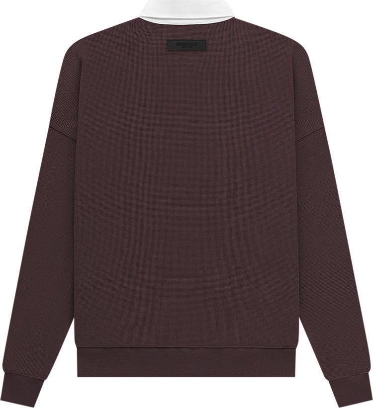 Fear of God Essentials Waffle Henley Rugby Plum