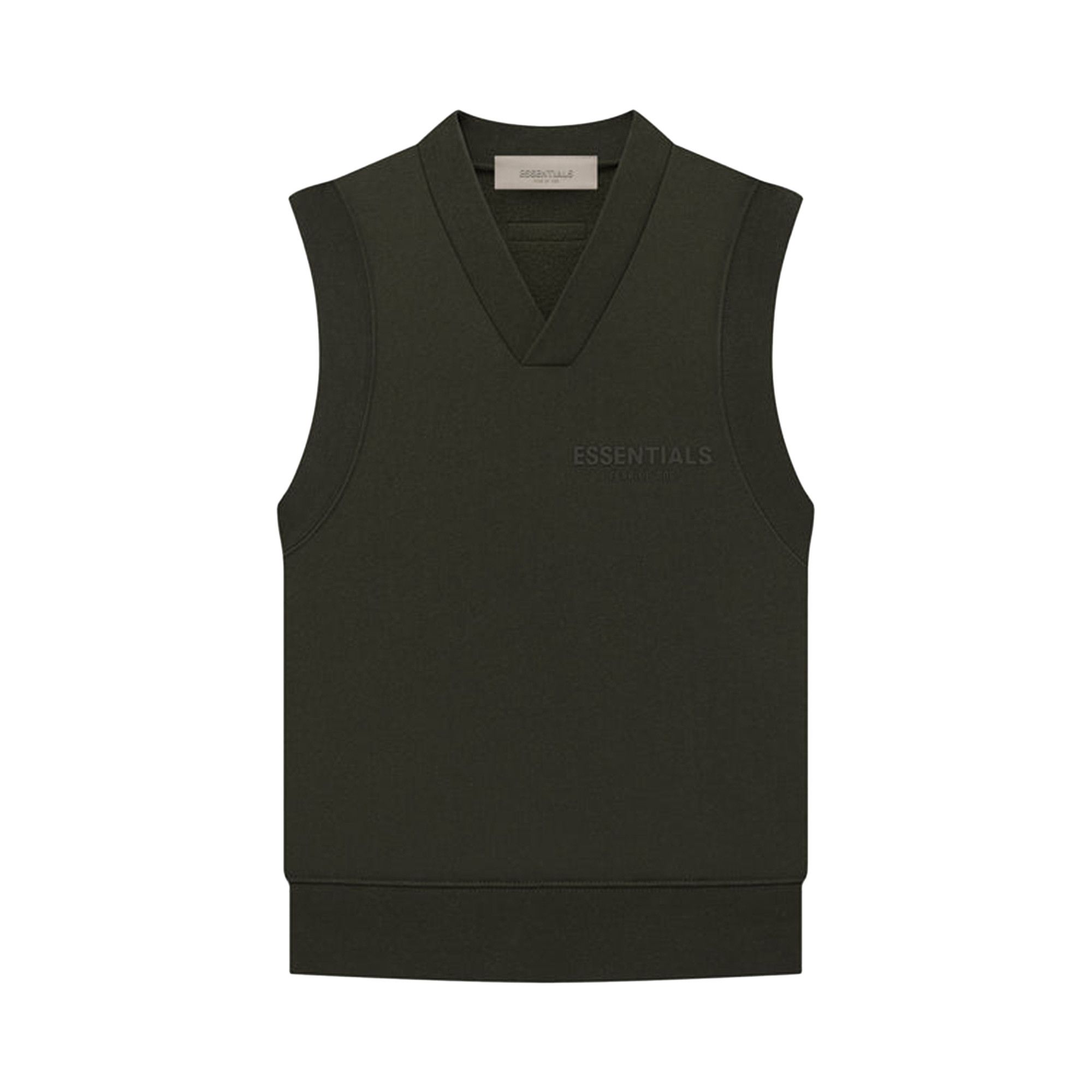 Buy Fear of God Essentials Pullover V-Neck Vest 'Off Black