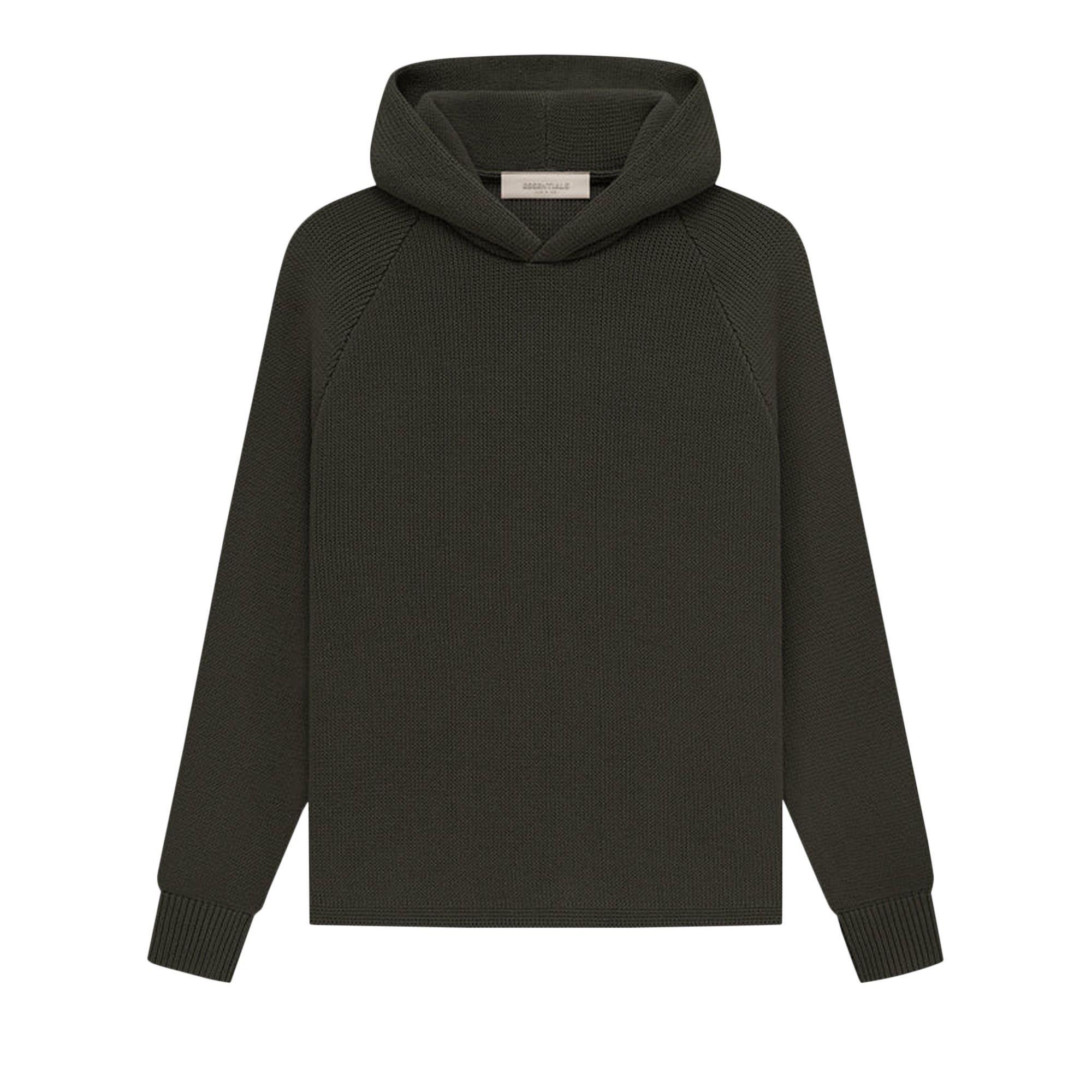 Essentials black knit hoodie online