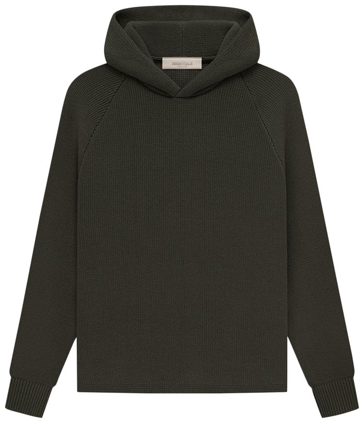 Fear of God Essentials Kids Knit Hoodie Off Black
