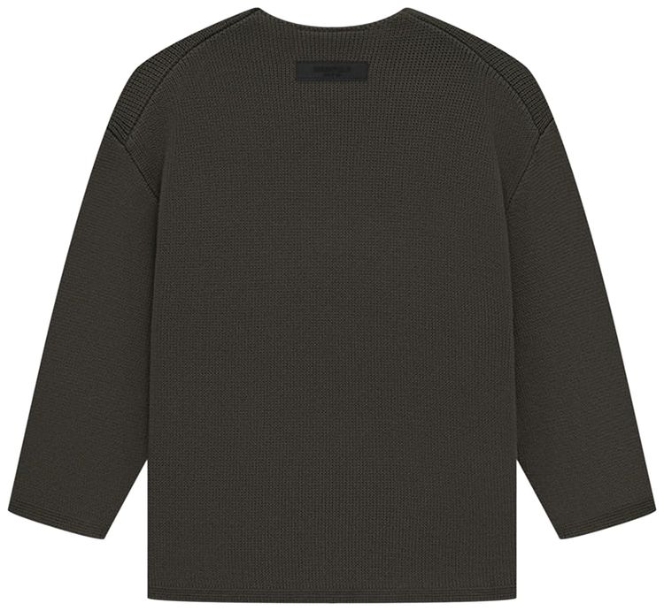 Fear of God Essentials Kids Rawneck Knit Sweater Off Black